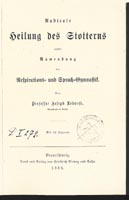 Lehwess: Radicale Heilung des Stotterns, 1868