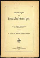 Liebmann: Vorlesungen &uuml;ber Sprachst&ouml;rungen, 1898