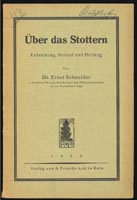 Schneider, E.: Über das Stottern, 1922