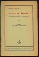 Steinhardt: Ueber das Stottern, 1925