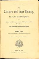 Ernst: Das Stottern und seine Heilung, 1892